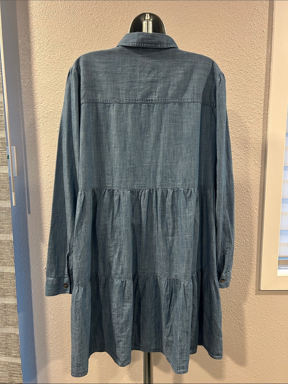 Sonoma Light Blue Denim Button-Front Shirt Dress - Picture 2 of 6